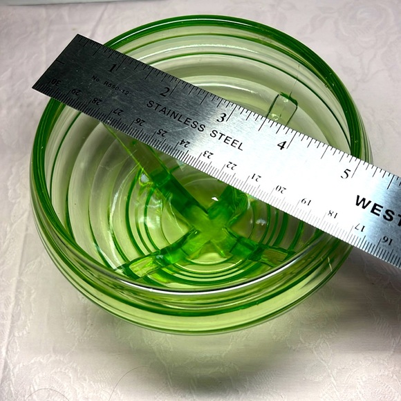 EAPG Footed Bowl Sierra “Swirl” Anchor Hocking, 1930, Green Depression Glass - Picture 9 of 12